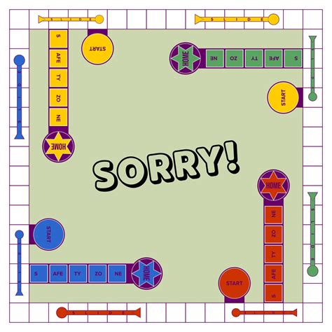 Printable Sorry Board Game
